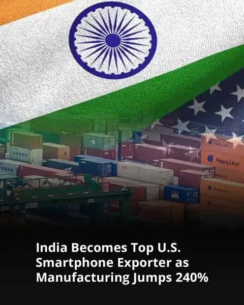 India becomes top U.S. smartphone exporter as manufacturing jumps 240%