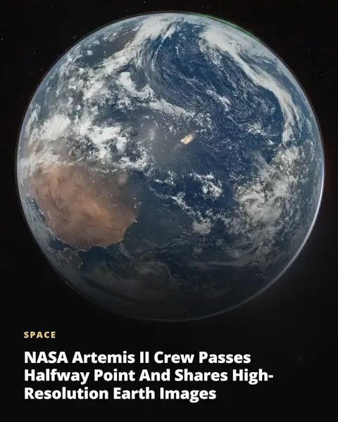 NASA Artemis II crew passes halfway point and shares Earth images