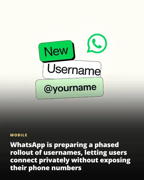 WhatsApp is preparing a phased rollout of usernames